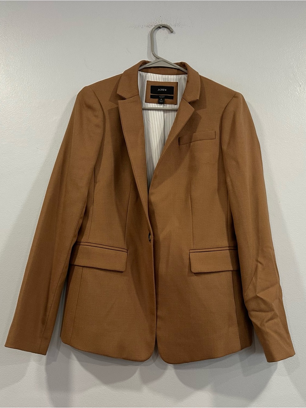 J. Crew Regent Blazer in Wool Flannel Camel Jacket Sz 6